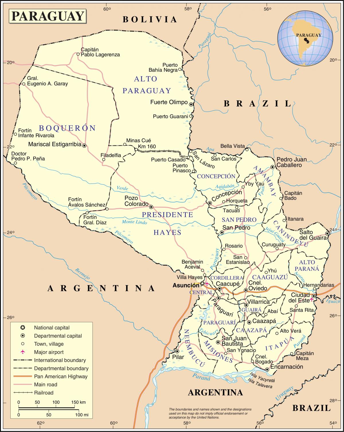 Harta e cateura Paraguai 