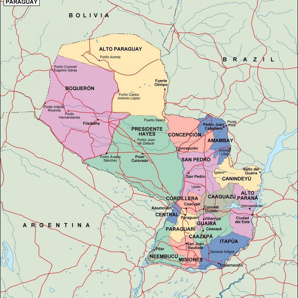 Harta e politike Paraguai