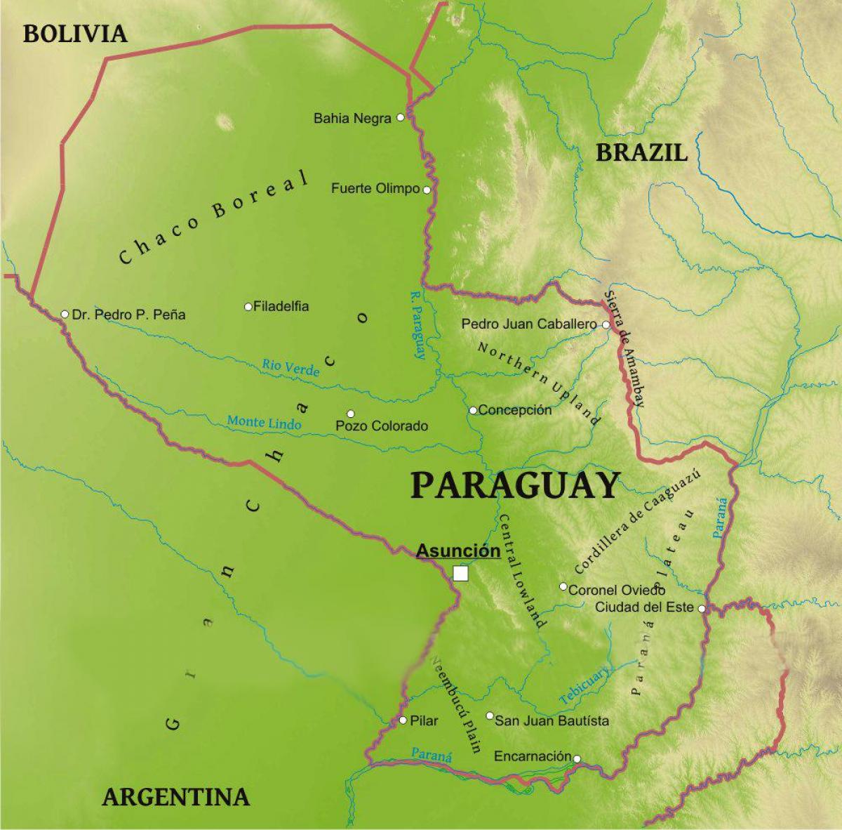 Harta e Paraguajit gjeografi
