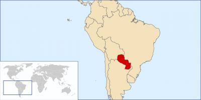 Paraguai vendndodhjen në hartë të botës